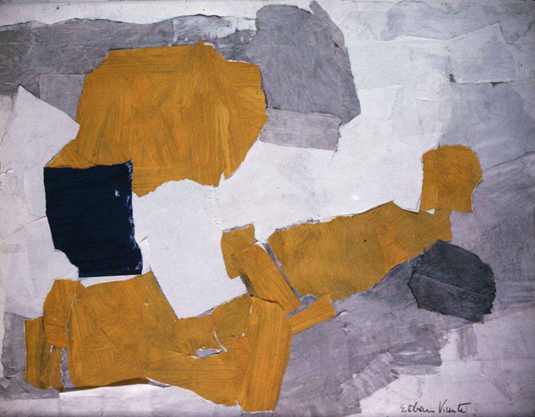 Ochre, White, Gray, and Blue