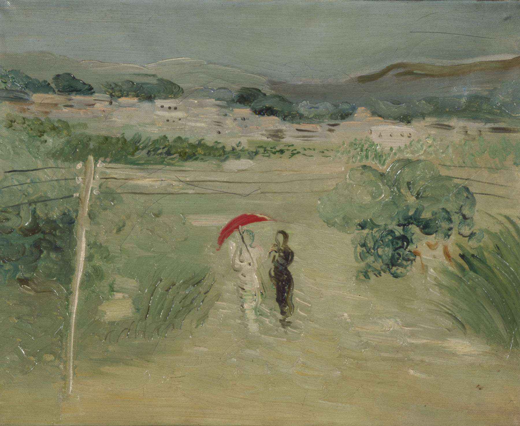 Landscape with a Red Umbrella