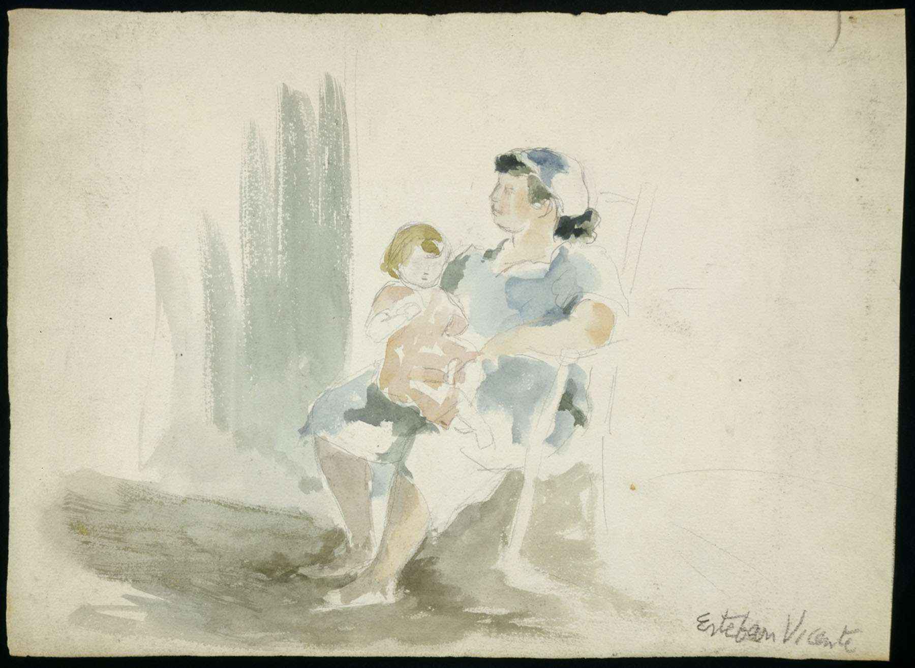 Portrait of the Artist's Wife and Daughter, New York City, Esther and Mercedes